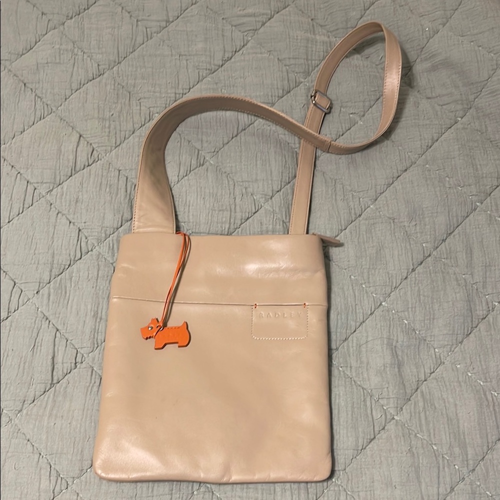 Radley London Zip Top Crossbody Bag with Orange Charm